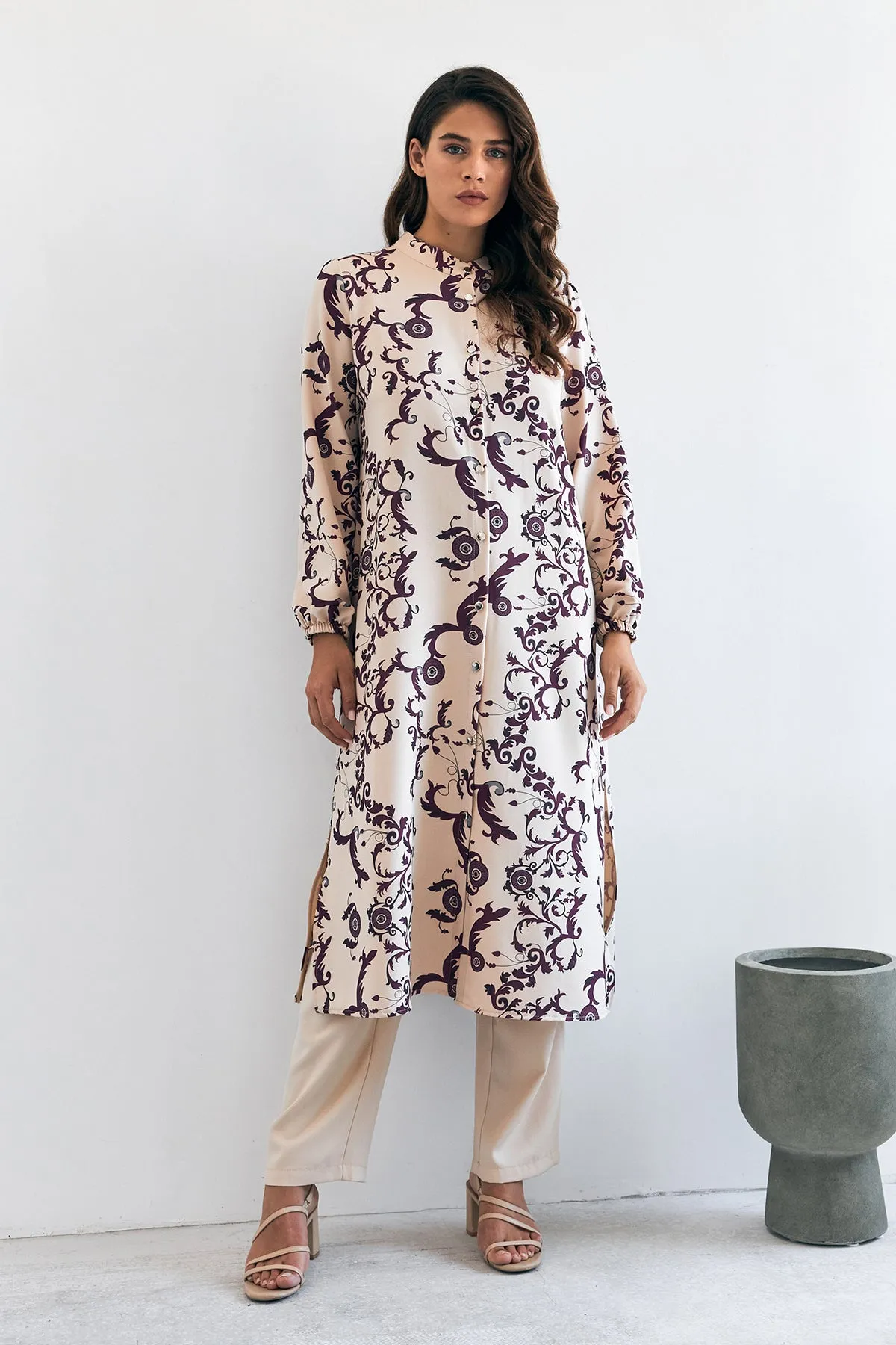 ZRF Women Noble Long Tunic Pants Suit - Lilac - Norderstedt