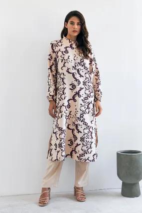 ZRF Women Noble Long Tunic Pants Suit - Lilac - Norderstedt