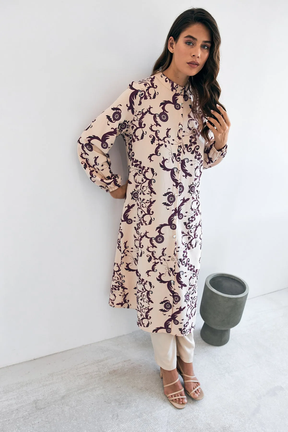 ZRF Women Noble Long Tunic Pants Suit - Lilac - Norderstedt
